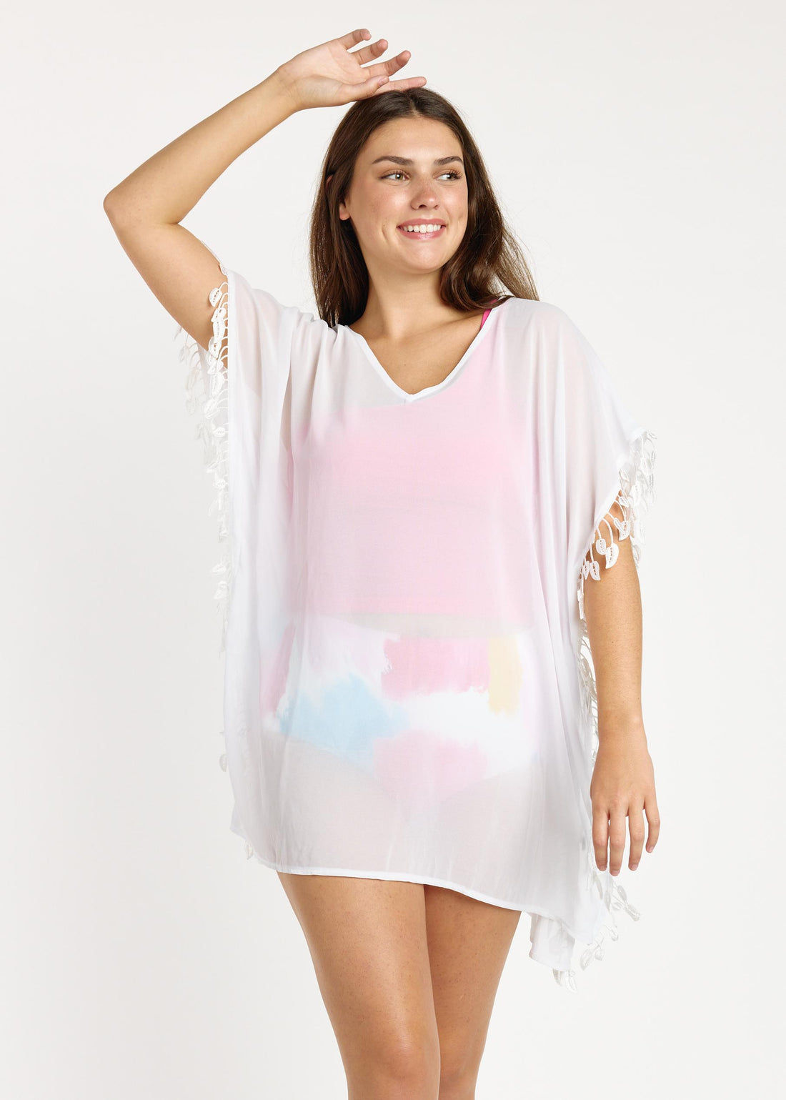 Chiffon Beach Cover Up - Navy