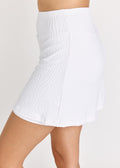 A-line Swim Skort - White (Textured)