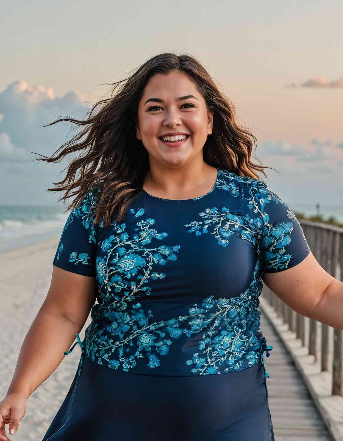 Short Sleeve Adele Swim Top | Plus Size