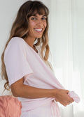 Extra Soft Short Sleeve V-Neck Lounge Top