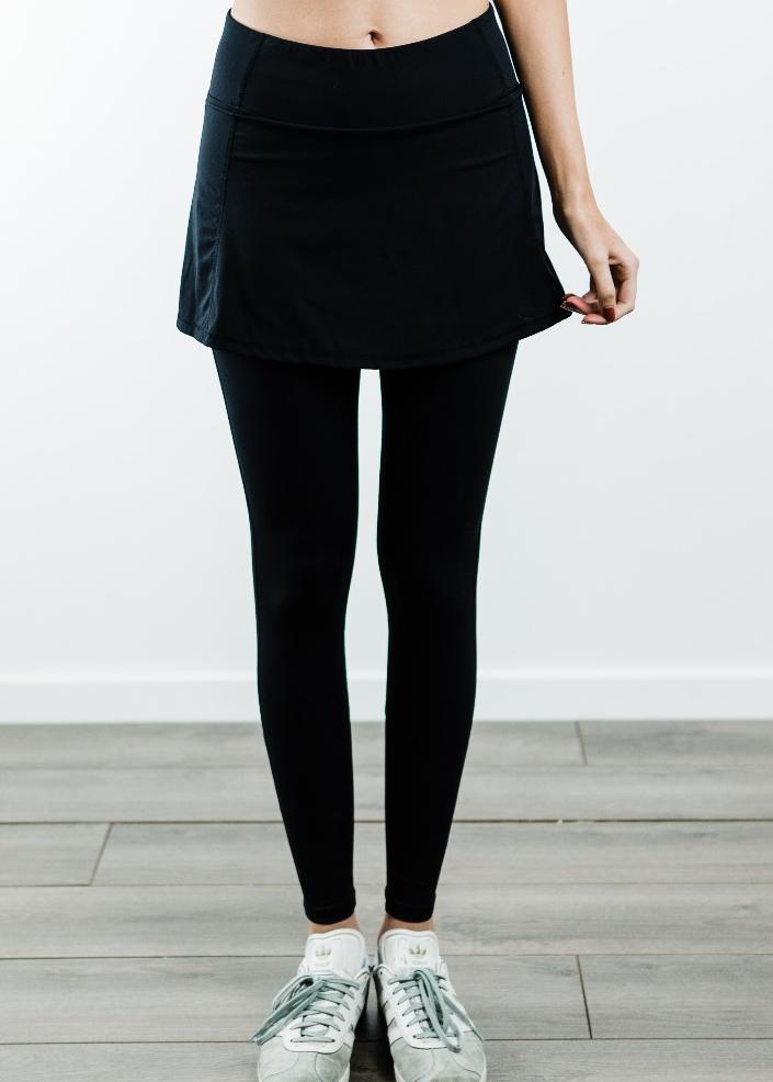 Short Sport Skirt With Attached 27" Leggings
