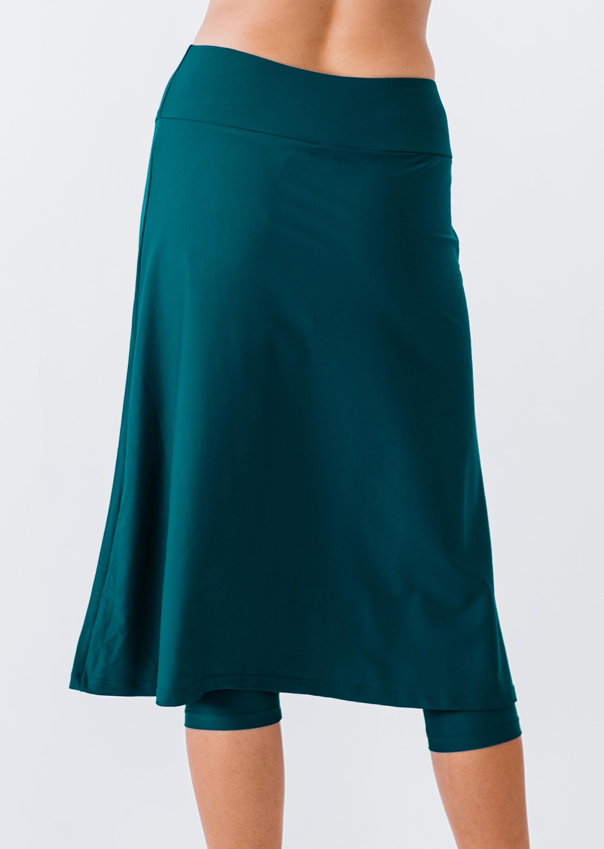 Swim long skort. Modest plus size skirt and pants. Womens' modest plus size swim skirt. Excellent sun protection UPF +50