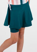Girls swim skort. Modest skirt and pants. Girl's modest plus size swim skirt. Excellent sun protection UPF +50
