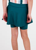 Girls swim skort. Modest skirt and pants. Girl's modest plus size swim skirt. Excellent sun protection UPF +50