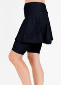 Swim skort. Modest plus size skirt and pants. Womens' modest plus size swim skirt. Excellent sun protection UPF +50