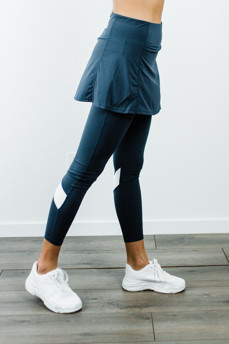 Short Sport Skirt With Attached 27" Leggings