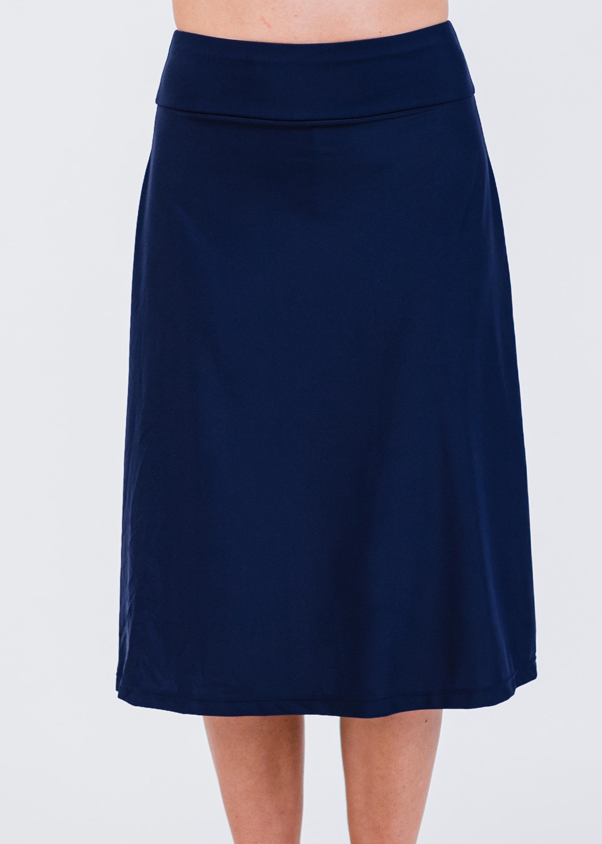 Swim long skort. Modest plus size skirt and pants. Womens' modest plus size swim skirt. Excellent sun protection UPF +50