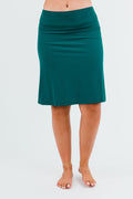 Knee Length Swim Skort With Bike Shorts
