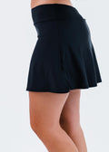 Short swim skort. Modest plus size skirt and pants. Womens' modest plus size swim skirt. Excellent sun protection UPF +50