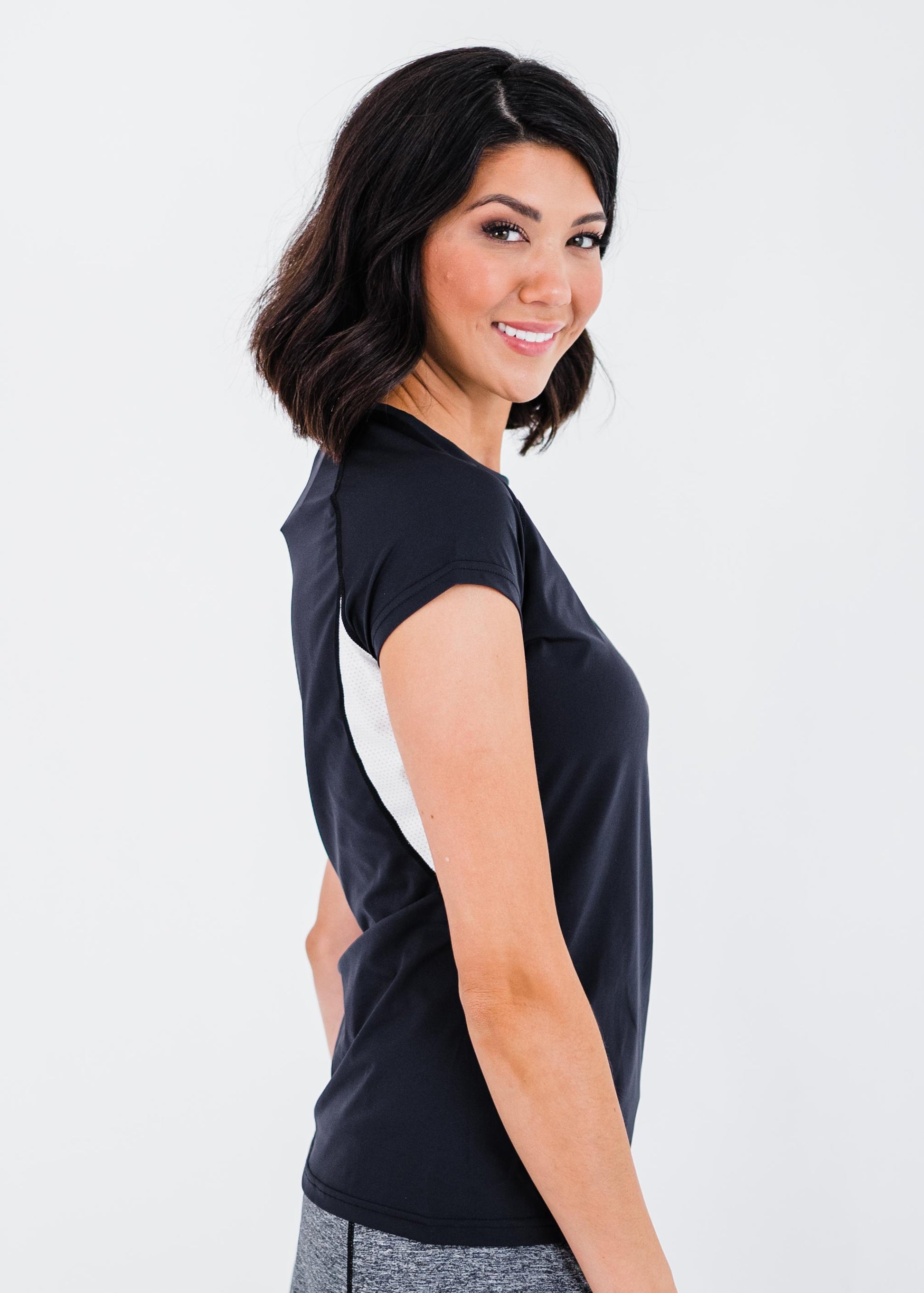 Pro Cap Sleeve Performance Top With Mesh Panels