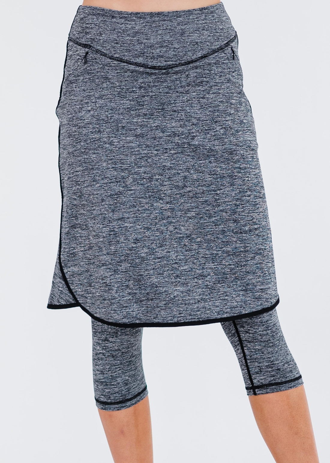 Knee Length Lycra® Sport Skirt with Attached 17" Leggings