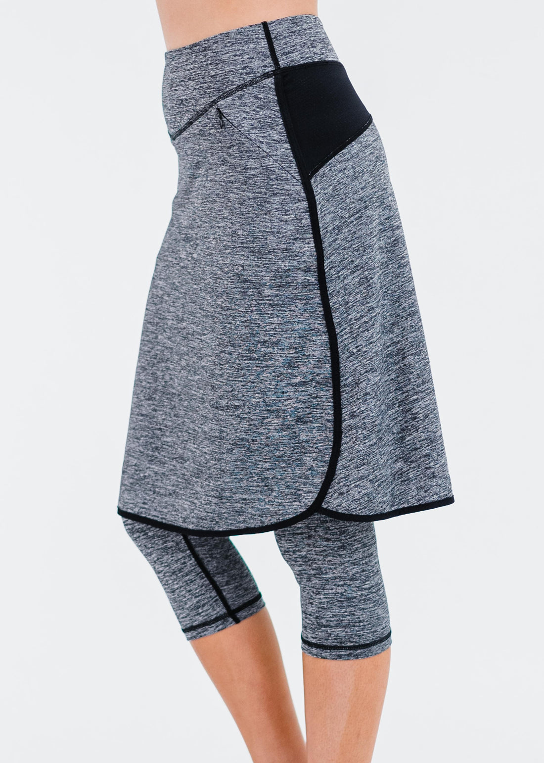 Knee Length Lycra® Sport Skirt with Attached 17" Leggings