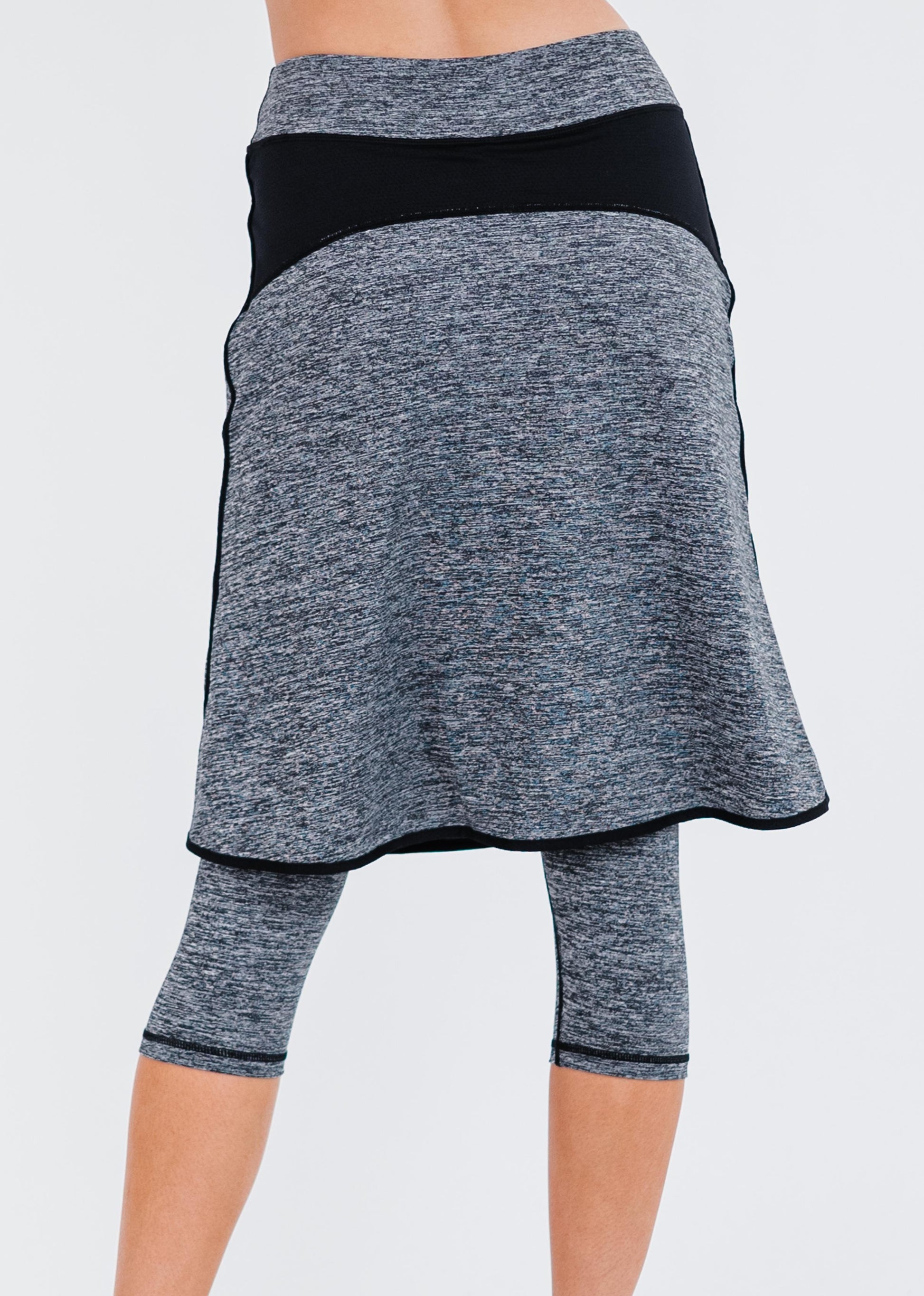 Knee Length Lycra® Sport Skirt with Attached 17" Leggings