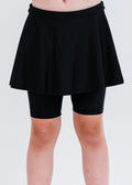 Girls swim skort. Modest skirt and pants. Girl's modest plus size swim skirt. Excellent sun protection UPF +50