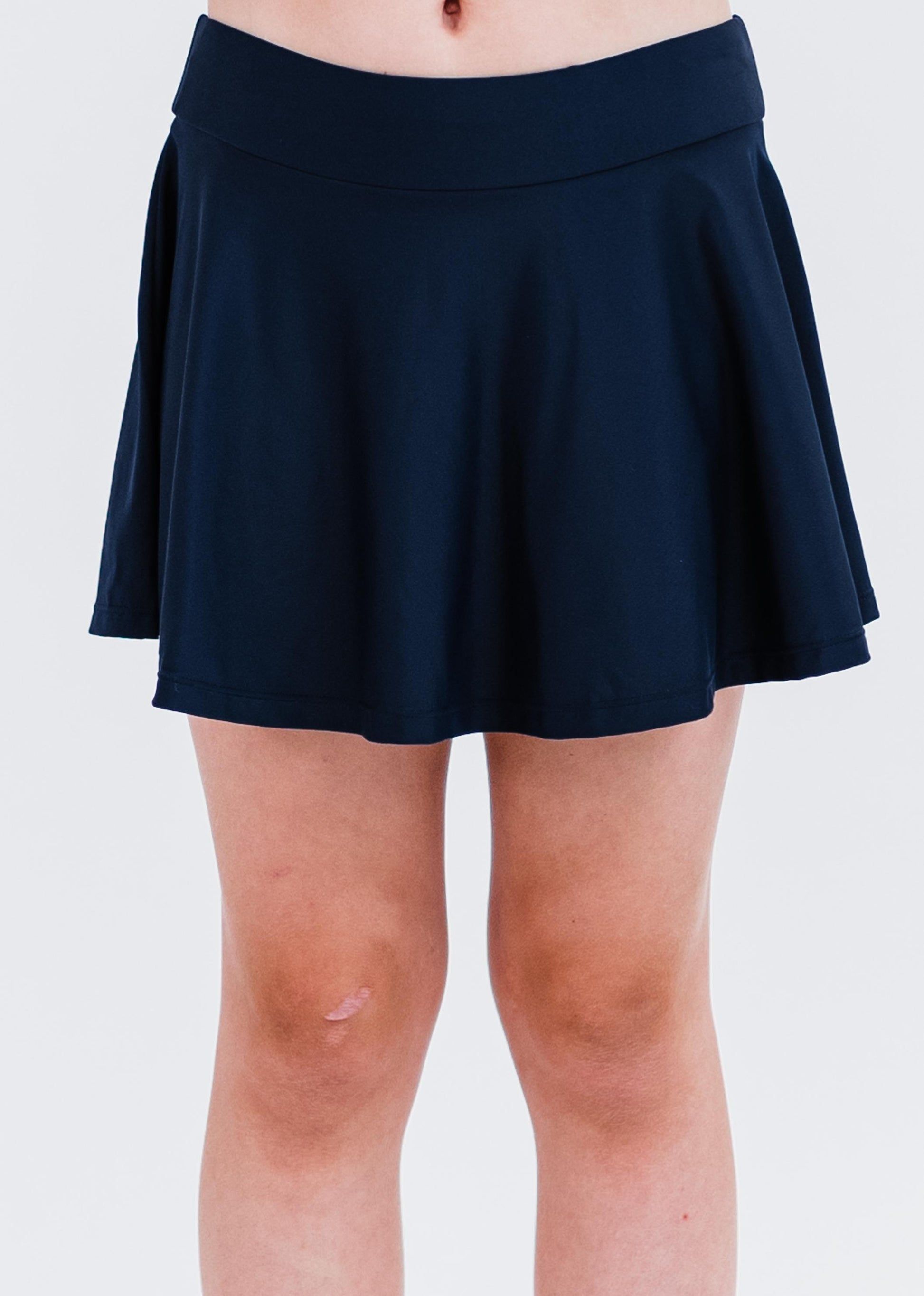 Girls swim short skort. Modest skirt and pants. Girl's modest plus size swim skirt. Excellent sun protection UPF +50