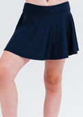 Girls swim short skort. Modest skirt and pants. Girl's modest plus size swim skirt. Excellent sun protection UPF +50