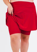 Swim skort. Modest plus size skirt and pants. Womens' modest plus size swim skirt. Excellent sun protection UPF +50