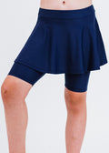Girls swim skort. Modest skirt and pants. Girl's modest plus size swim skirt. Excellent sun protection UPF +50