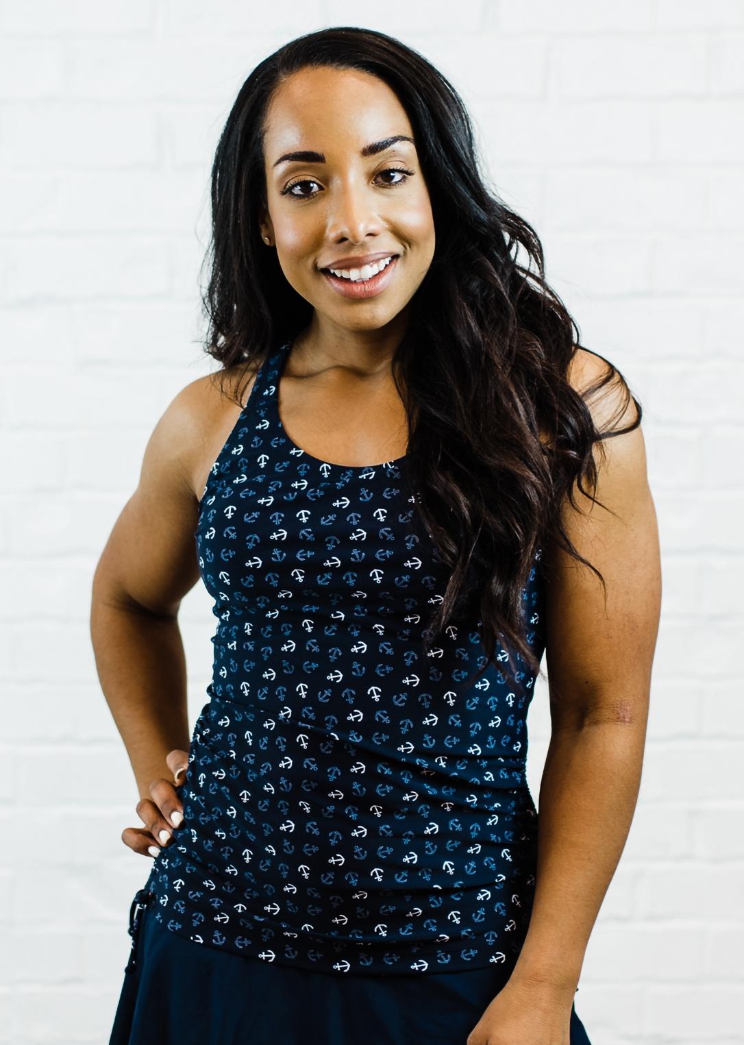 Maya Swim Top - Navy Anchors