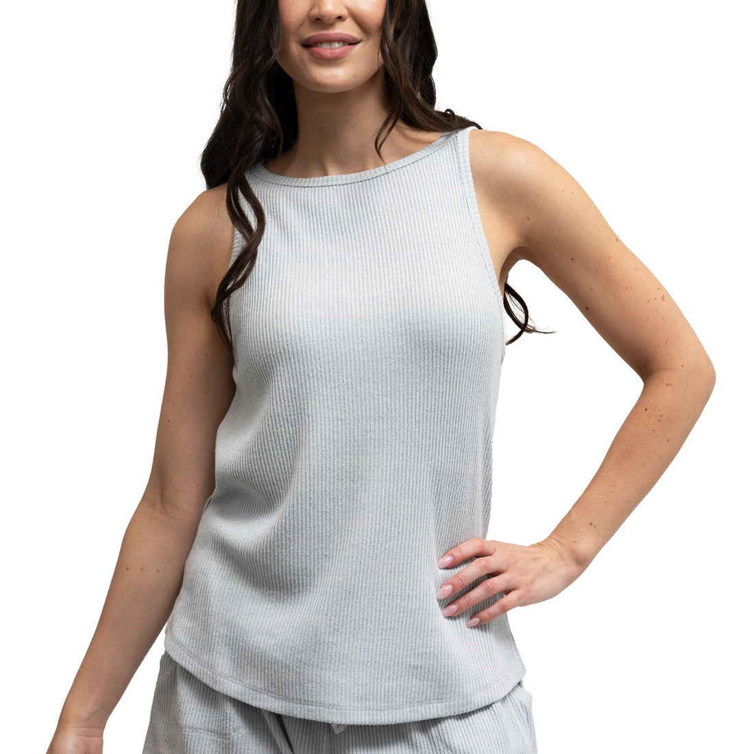 Cuddleblend™ Ribbed Lounge Tank - Ribbed Gray