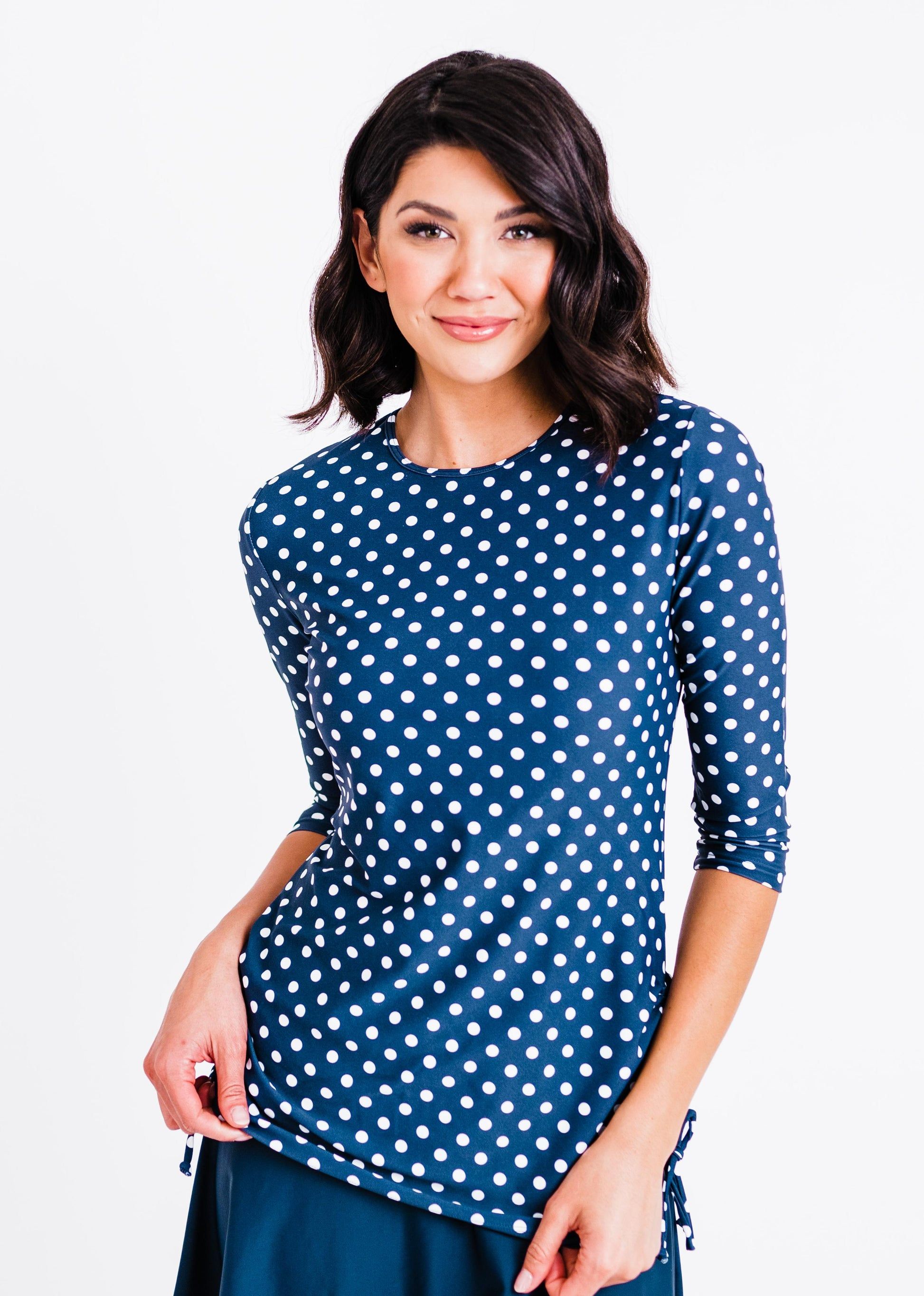Navy Polka Dot