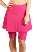 Swim skort. Modest plus size skirt and pants. Womens' modest plus size swim skirt. Excellent sun protection UPF +50