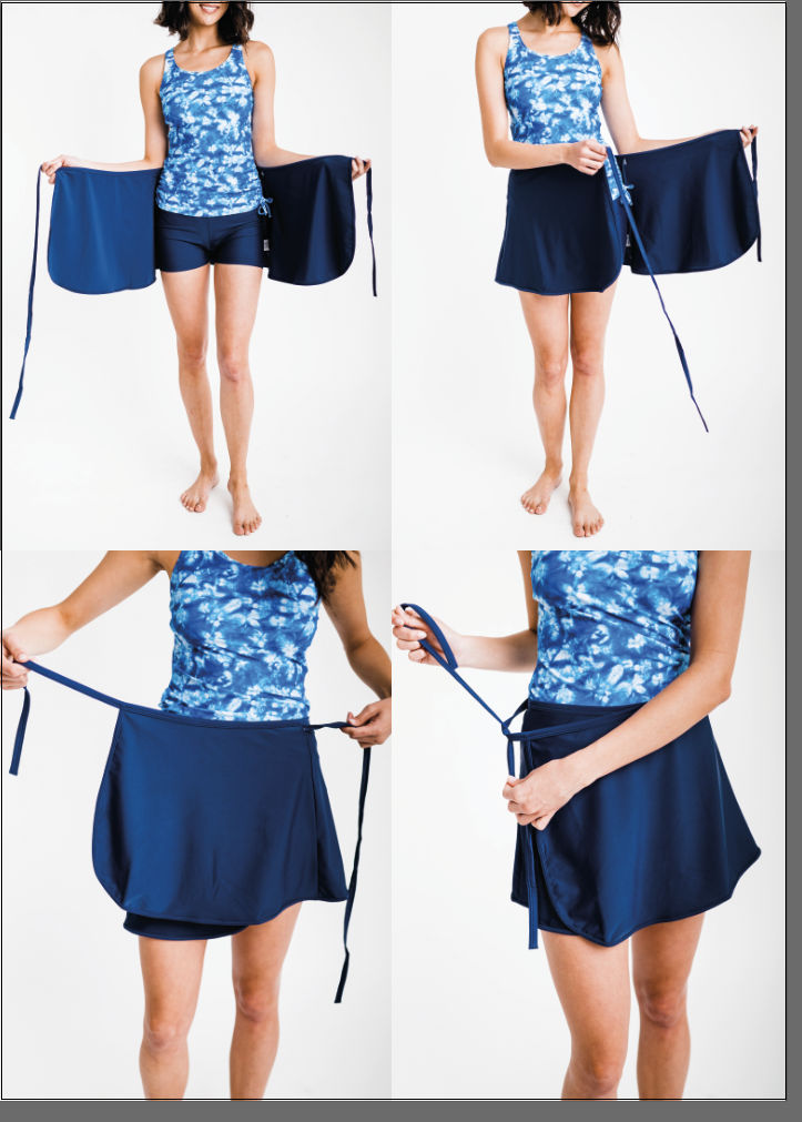 Sarong Wrap Swim Skirt (No Bottom)