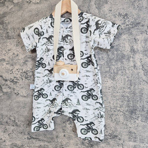 Toddler boy dragon print romper