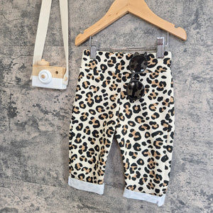 leopard print baggy kids trousers