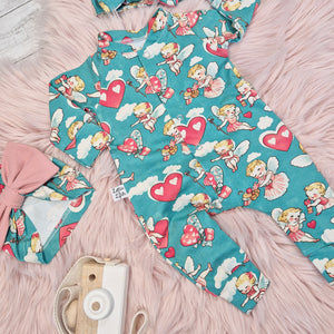 Vintage illustration cherubs baby outfit by Lottie & Lysh