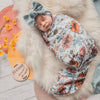 baby girl floral swaddle blanket set