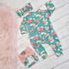 Cute and stylish cherubs print baby grow with matching accessories 