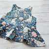 Flat lay of Bunny Love peplum top for babies and kids aged 0 to 10 years