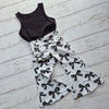 toddler girls bow print flared trousers