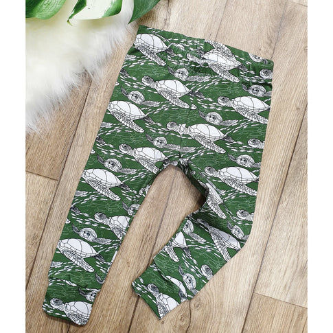 Organic baby leggings - Turtles