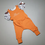 handmade baby and toddler dungarees with personalisation by Lottie & lysh