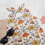 Lottie & lysh mushrooms printed bow back playsuit for girls and toddlers