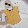 Kids mustard grid long sleeve top