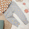 Daisy print kids leggings handmade in the Uk by Lottie & Lysh