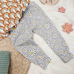 Daisy print kids leggings handmade in the Uk by Lottie & Lysh