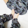 Organic baby leggings in denim feathers by lottie & lysh