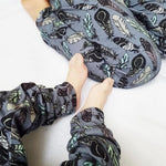 Organic baby leggings in denim feathers by lottie & lysh
