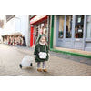 handmade girls green coat with bunny ears and pom tail by Lottie & Lysh