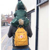 girls Green wool and floral cotton handmade bunny jacket with optional removable pom tail