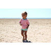 retro colourblok pink and mint sweatshirt and shorts set