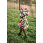 girls dinosaur jacket with hood spikes handmade by lottie and lysh