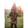 pink and green dinosaur jacket