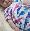 gathered waist crocodile print baby girl dress