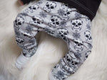 Grey skull alternative baby and toddler leggings