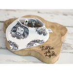 aztec lion bib with popper